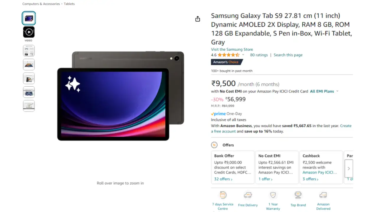 Tablet Samsung Galaxy Tab S9 Amazon